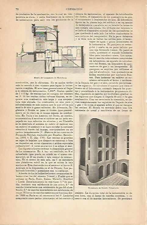 LAMINA ESPASA Alemania 14167: Crematorio de Dresde y de Heidelberg. Alemania
