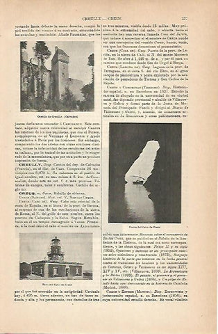 LAMINA ESPASA 14185: Castillo de Creuilly y Cabo de Creus