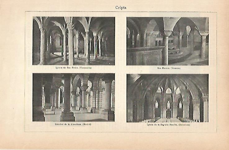 LAMINA ESPASA 14196: Criptas en Toscanella Venecia Madrid y Barcelona