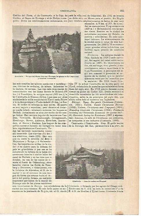LAMINA ESPASA 14215: Parque del Museo Naciona Noruego en Cristiania