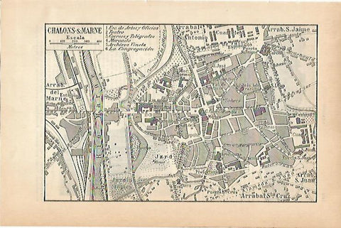 LAMINA ESPASA 14413: Plano de Chalons sur Marne
