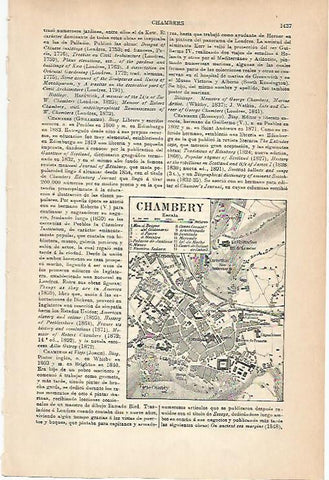 LAMINA ESPASA 14419: Plano de Chambery Francia