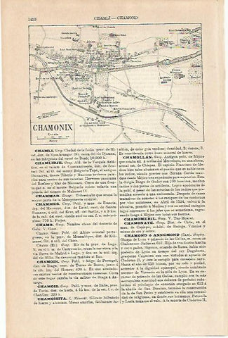LAMINA ESPASA 14423: Plano de Chamonix Francia