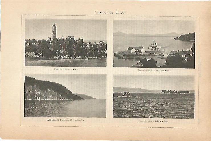 LAMINA ESPASA 14435: Vistas del lago Champlain