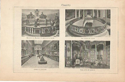 LAMINA ESPASA 14439: Interior del Palacio de Chantilly