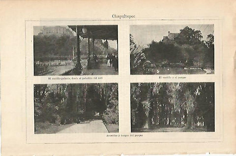 LAMINA ESPASA 14444: Vistas de Chapultepec Mejico