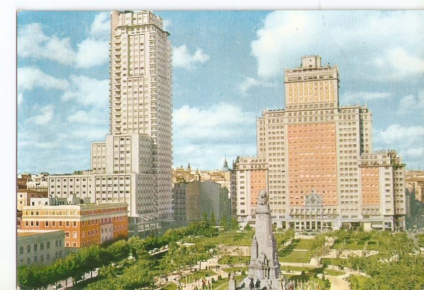 Postal 030657 : Plaza de España y monumento a Cervantes. Madrid