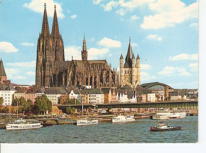 Postal 031296 : Koln am Thein Rheinufer mit Dom Gr. St. - Martin