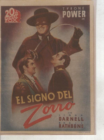 Foto cine 432: El signo del Zorro (Tyrone Power)