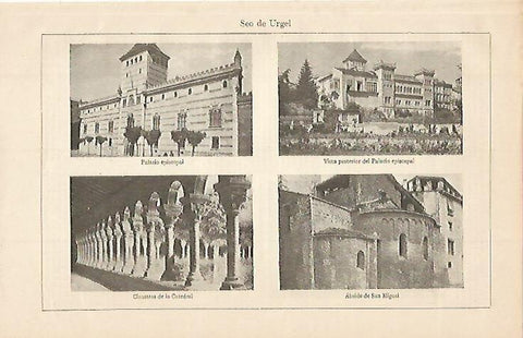 LAMINA ESPASA 609: Vistas de la Seu de Urgell Lleida