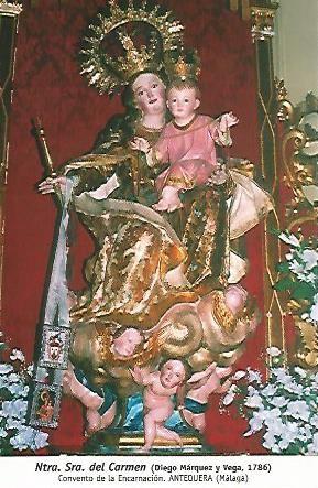 POSTAL 54645: Virgen del Carmen de Diego Marquez 1786. Antequera Malaga