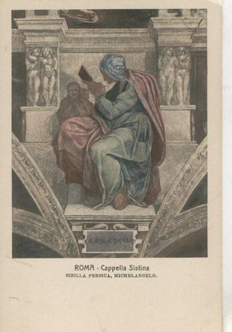 Postal : Roma-Cappela Sistina: Sibilla Persica de Michelangelo