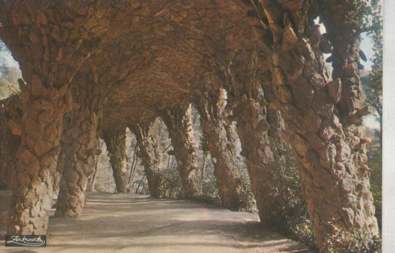 Postal 014803: Arcadas del parque Guell de Barcelona