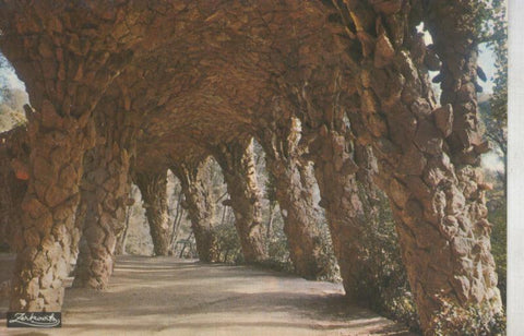 Postal 014803: Arcadas del parque Guell de Barcelona