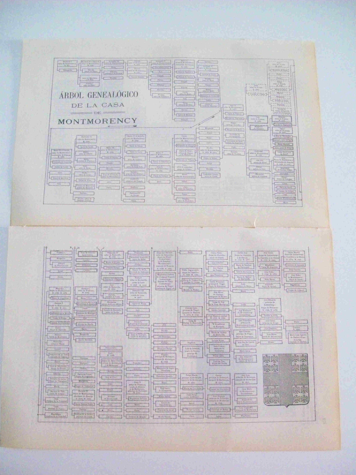 LAMINA ESPASA 8680: Arbol genealogico de la Casa de Montmorency