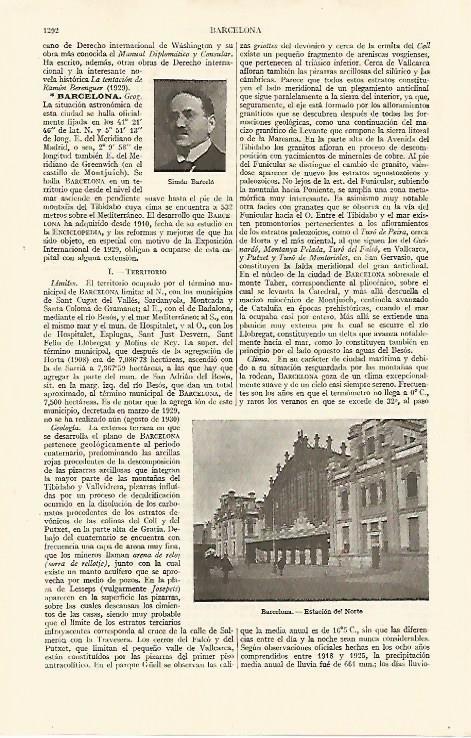 LAMINA ESPASA 10947: Estacion del Norte en Barcelona