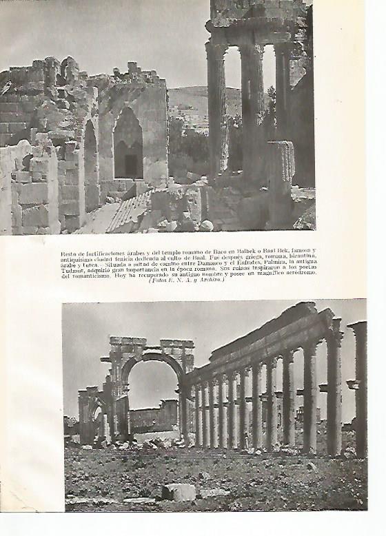 LAMINA GEOGRAFIA 0016: Ruinas de Balbek y Palmira
