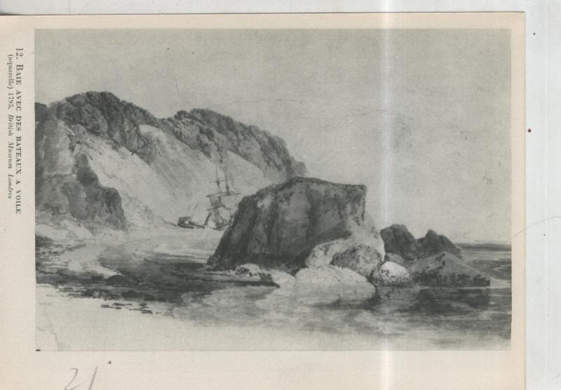 Turner lamina 21: Baie avec des bateaux a voile