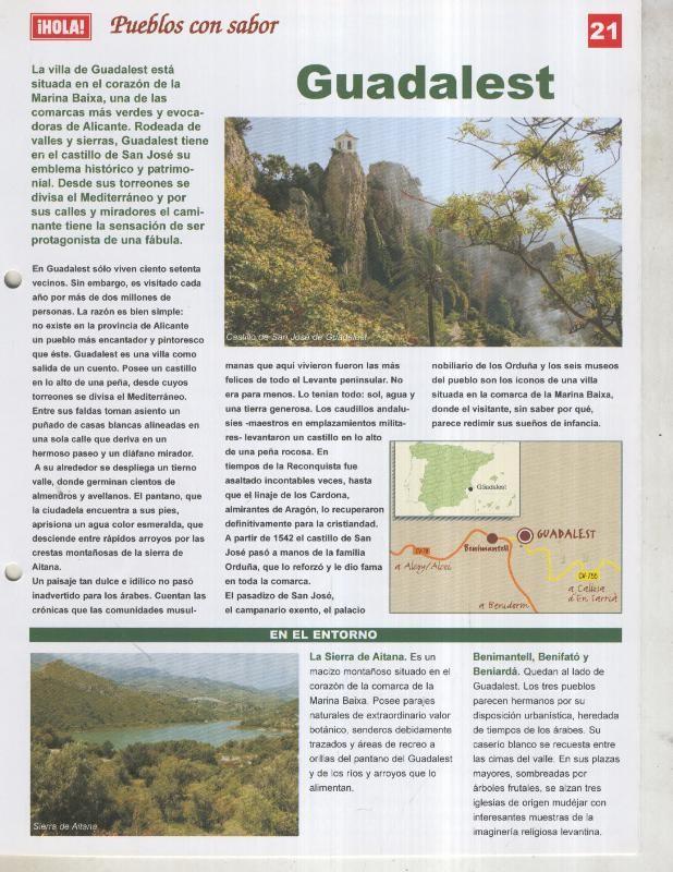 Guia HOLA de pueblos con sabor, ficha 21: Guadalest