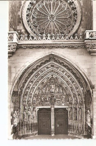 Postal 021922 : Porche et rose, Cathedrale de Fribourg
