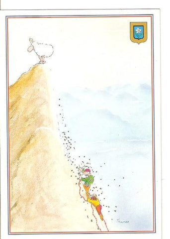 Postal 035524 : Dibujo escalando montaña