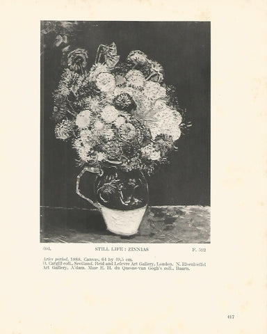 LAMINA 1407: VAN GOGH. Still Life: Zinnias