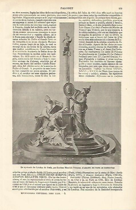 LAMINA ESPASA 2424: La apoteosis de Catalina de Rusia por Falconet