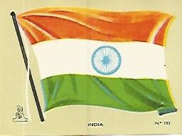 CROMO COLECCION UNIVERSAL 1968: BANDERA INDIA. Numero 183