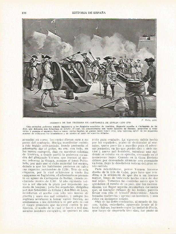 LAMINA 4360: Derrota de los ingleses en Cartagena de Indias en 1740