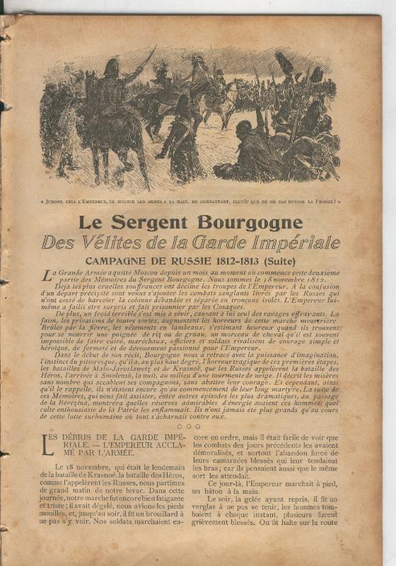 Le Sergent Bourgogne Des velites de la garde imperiale, campagne de russia 1812-1813