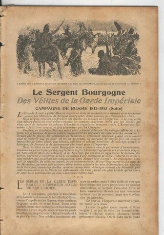 Le Sergent Bourgogne Des velites de la garde imperiale, campagne de russia 1812-1813