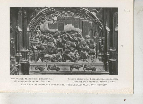 Catedral de Toledo: lamina 03: Silleria de la Guerra de Granada en el coro mayor