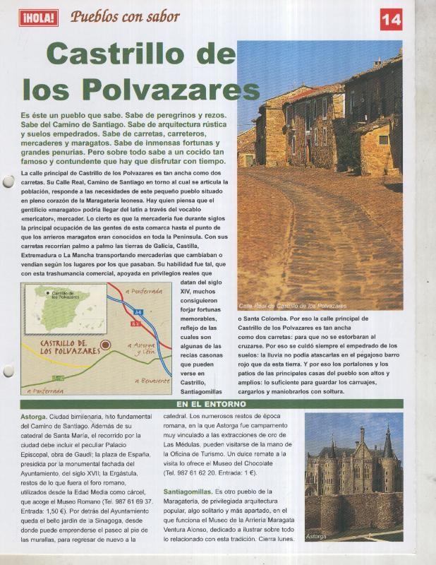 Guia HOLA de pueblos con sabor, ficha 14: Castrillo de los Polvazares