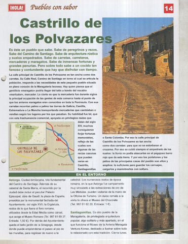 Guia HOLA de pueblos con sabor, ficha 14: Castrillo de los Polvazares