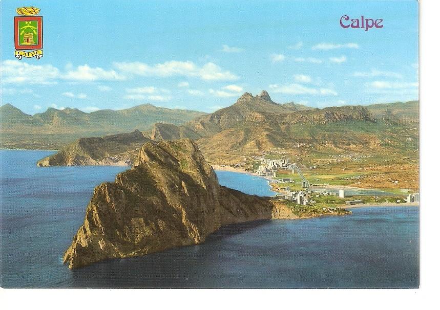 Postal 033711 : Calpe (Alicante). Vista general aerea Peñon de Hach