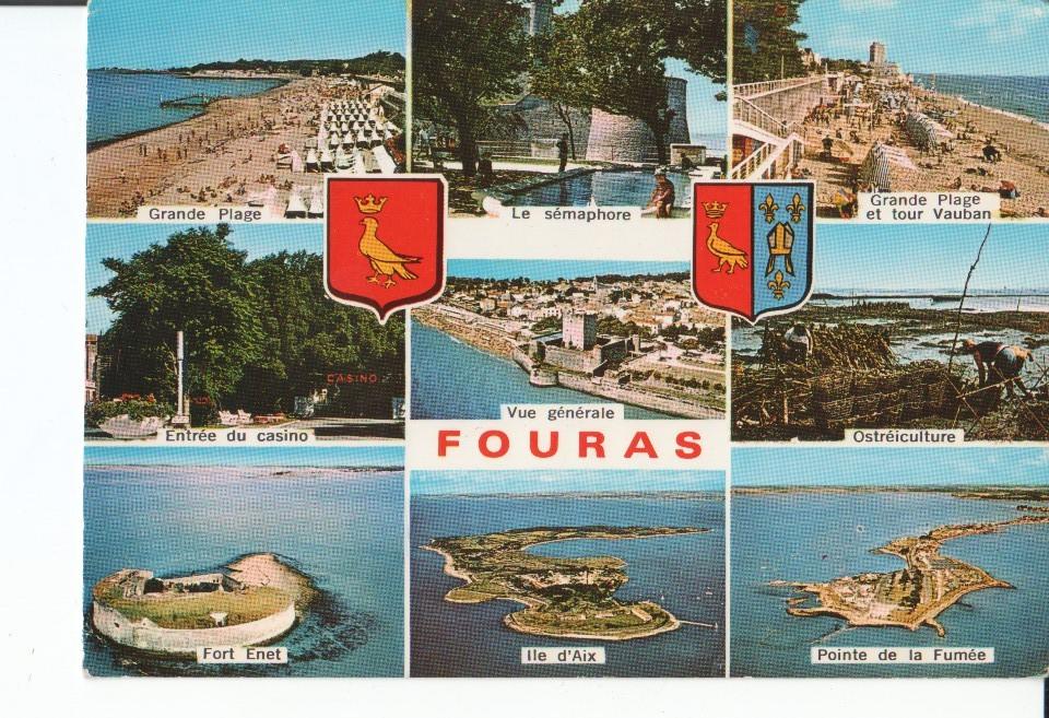 Postal-Postcard 17441: FOURAS - Grande Plage Le Semaphore entree du Casino Vue Generale Font Enet Ile dAlix et Pointe de la Fumee
