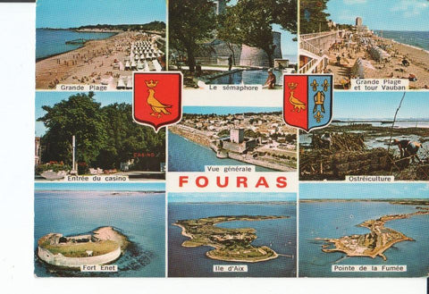 Postal-Postcard 17441: FOURAS - Grande Plage Le Semaphore entree du Casino Vue Generale Font Enet Ile dAlix et Pointe de la Fumee