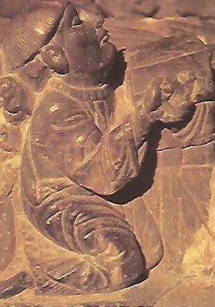 Postal 53888: SAN MILLAN DE SUSO. Detalle del sepulcro