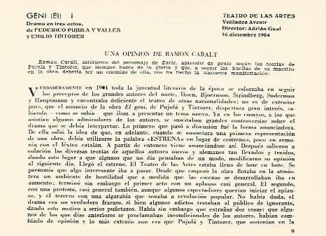 LAMINA 2761: Comentario de Ramon Caralt sobre El Geni. 16 diciembre 1904