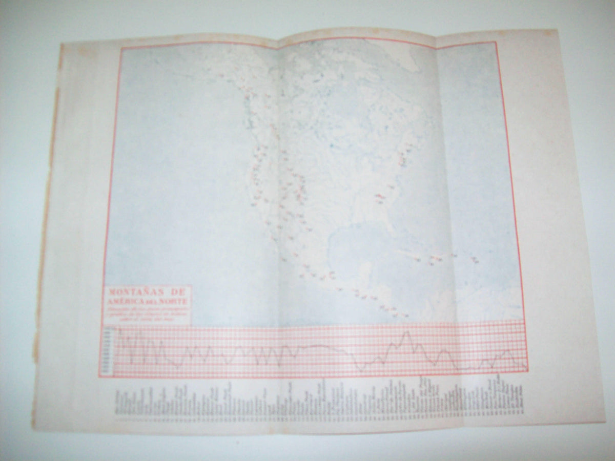 LAMINA ESPASA 8594: Mapa de las montañas de America del Norte