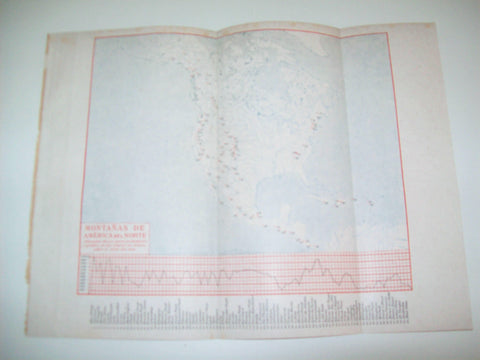 LAMINA ESPASA 8594: Mapa de las montañas de America del Norte
