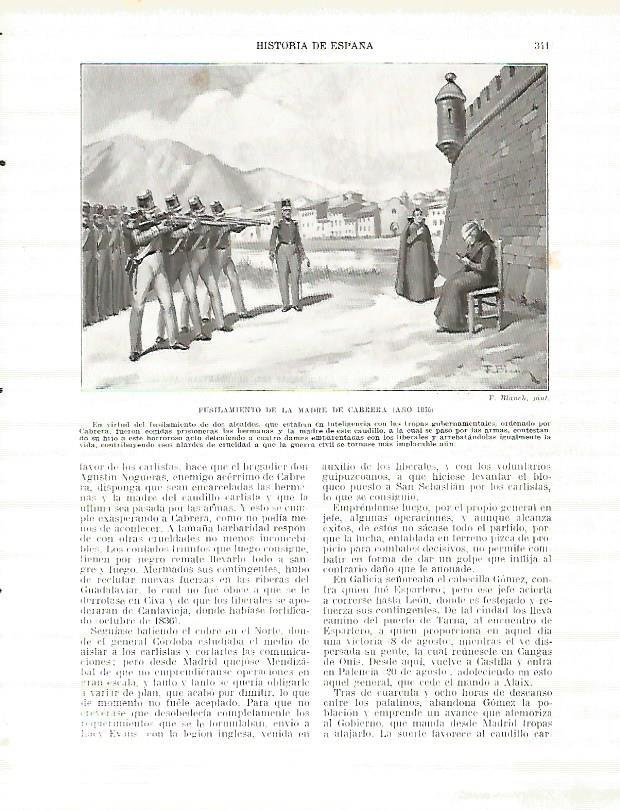 LAMINA 4430: Fusilamiento de la madre de Cabrera en 1836