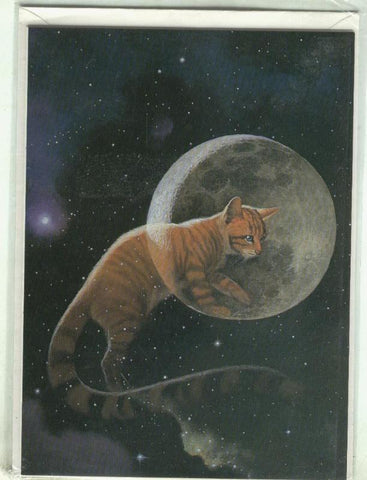 Postal 000381: Gato con fondo espacial