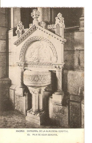 Postal 036554 : Madrid: Catedral de la Almudena (Cripta). Pila de agua bendita