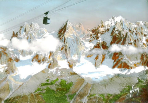 Postal 016721: CHAMONIX - Teleferique du Brevent Les grand Charmoz