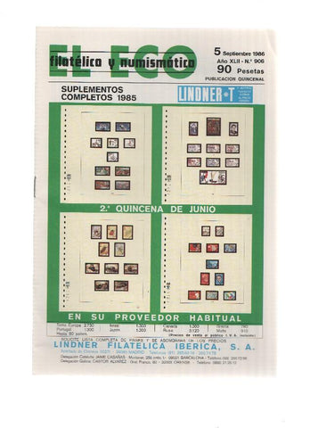 El Eco Filatelico y Numismatico numero 0906: I Exposicion Filatelica Tematica, Hispano-Luso-Francesa en Segovia
