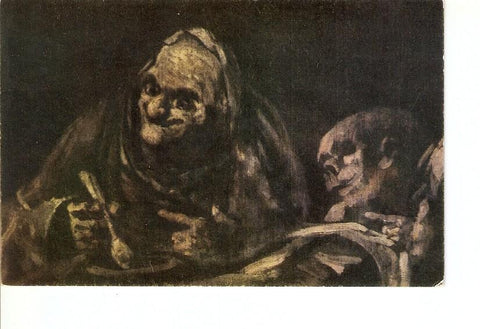 Postal 021204 : Dos viejos comiendo sopas, Goya