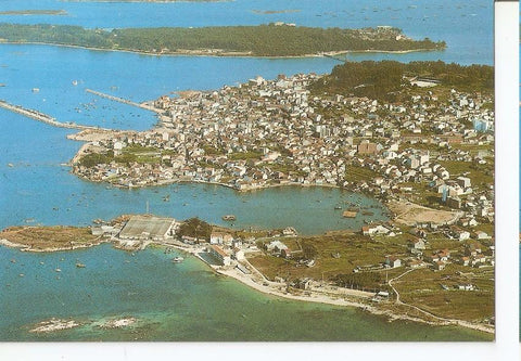 Postal 045389 : El Grove (Pontevedra). Vista aerea al fondo Isla de la Toja