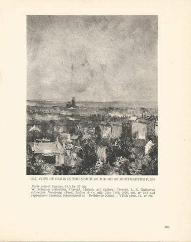 LAMINA 1289: VAN GOGH. View of Paris in the Neighbouhood of Montmartre