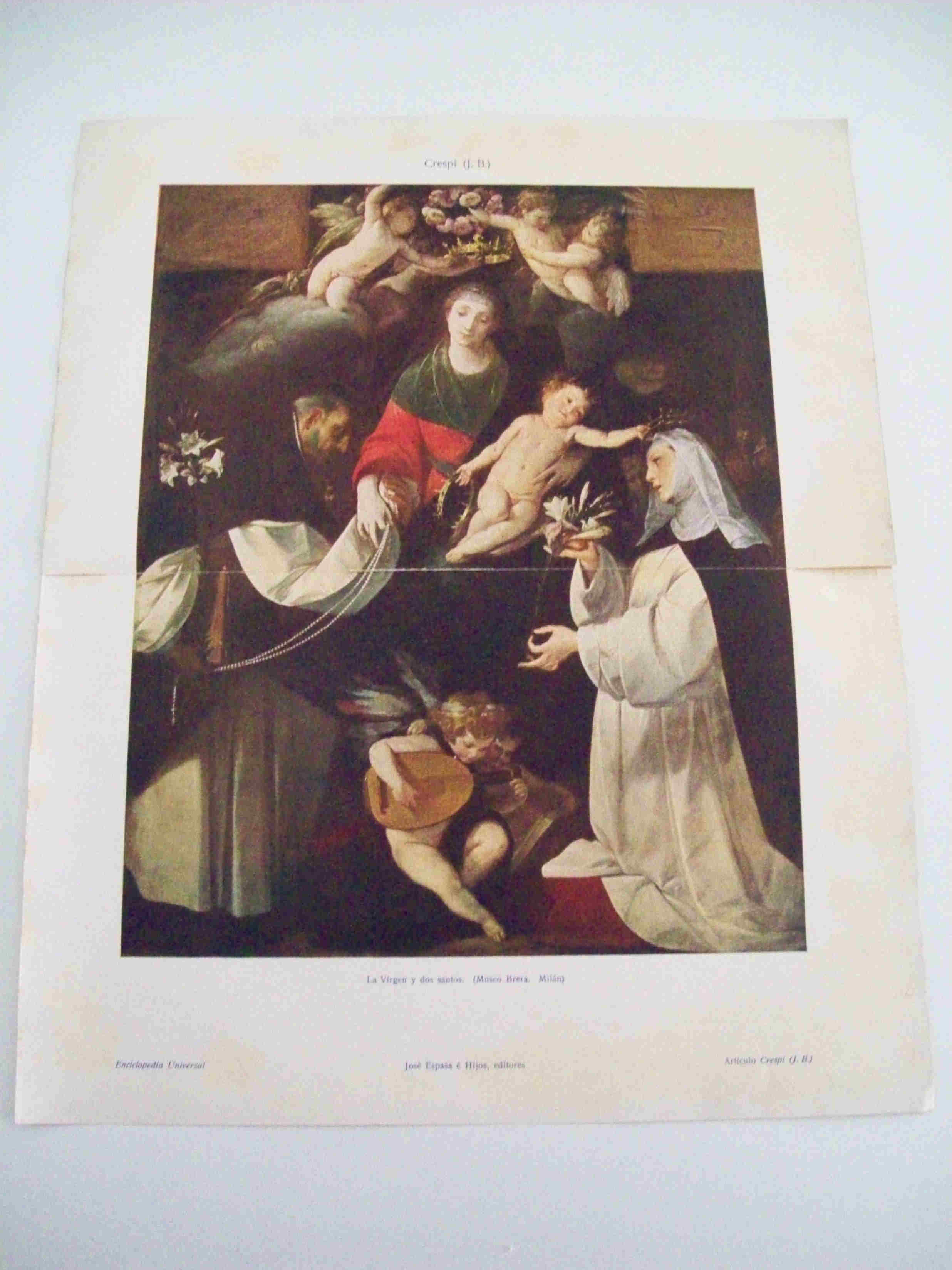 LAMINA ESPASA 14178: La Virgen y dos santos por J. B. Crespi